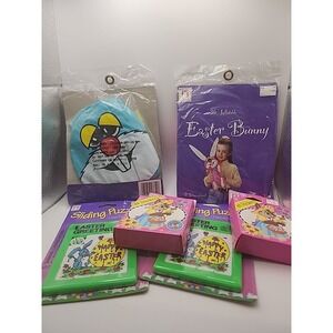 Inflatable Easter Bunny 36" Rabbit Large Lot Vinyl Mello Smello Stickers Puzzles